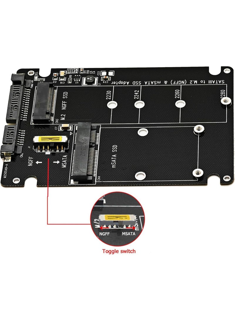 محول 2 في 1 M.2 SATA وmSATA إلى SATA أو USB – يدعم B-Key NGFF وmSATA SATA III SSDs - Image 4